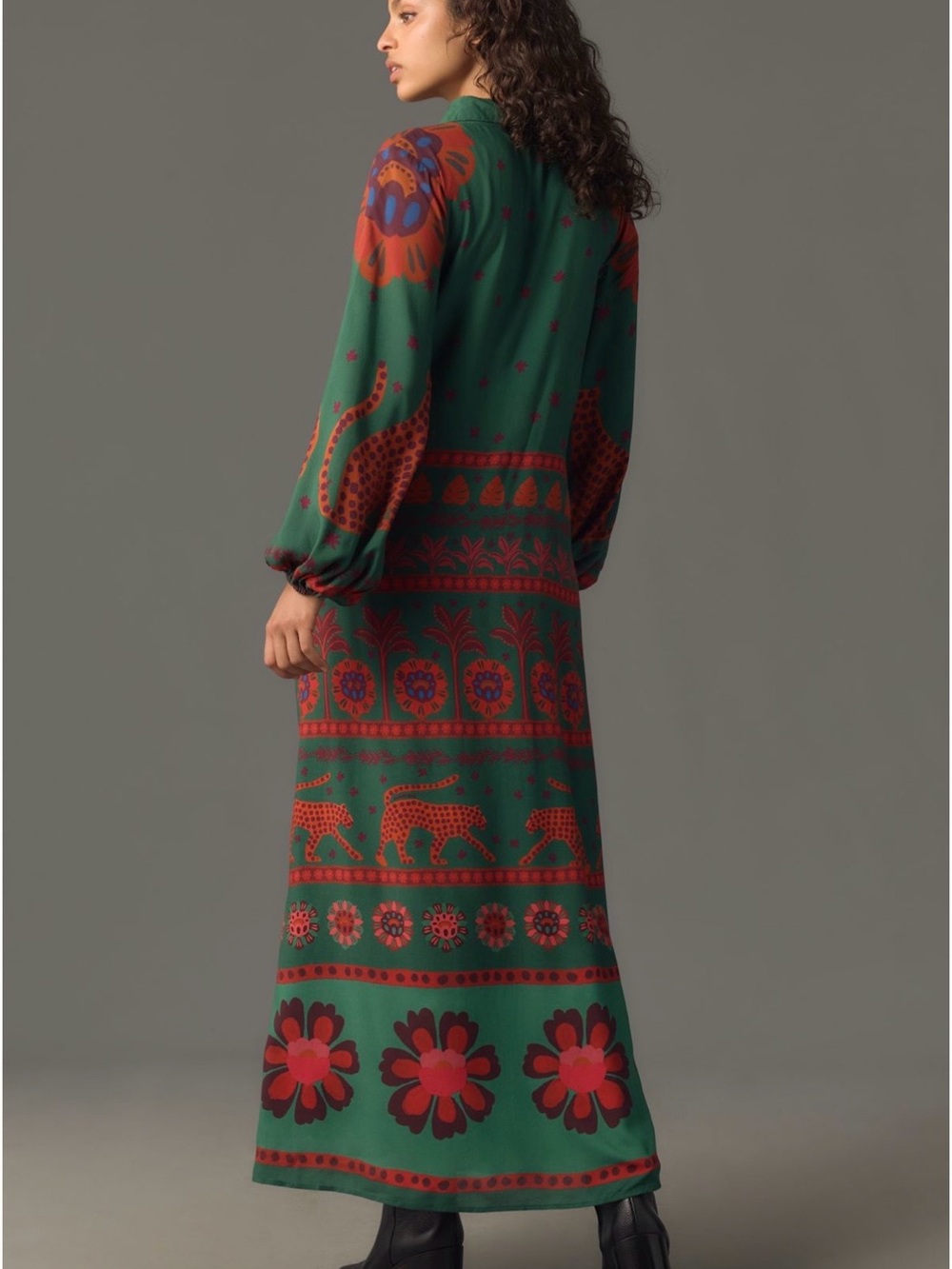 Farm Rio Long Sleeve Maxi Shirt Dress - Picture 4 of 9